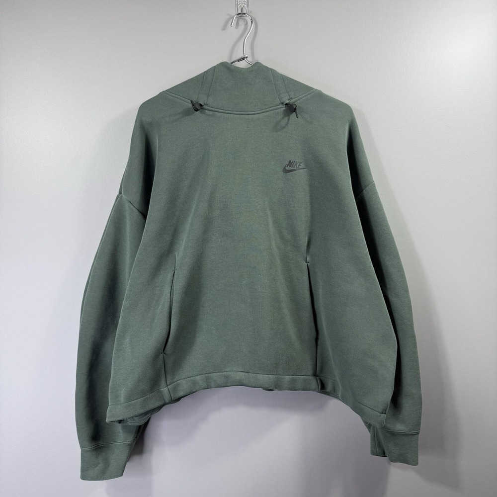 Nike Tech Windrunner Hoodie Fleece Womens Cropped 2XL Green